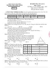 Đề thi Giữa kì 2 Toán 8 năm 2024–2025 trường THCS Phúc Đồng (Hà Nội)